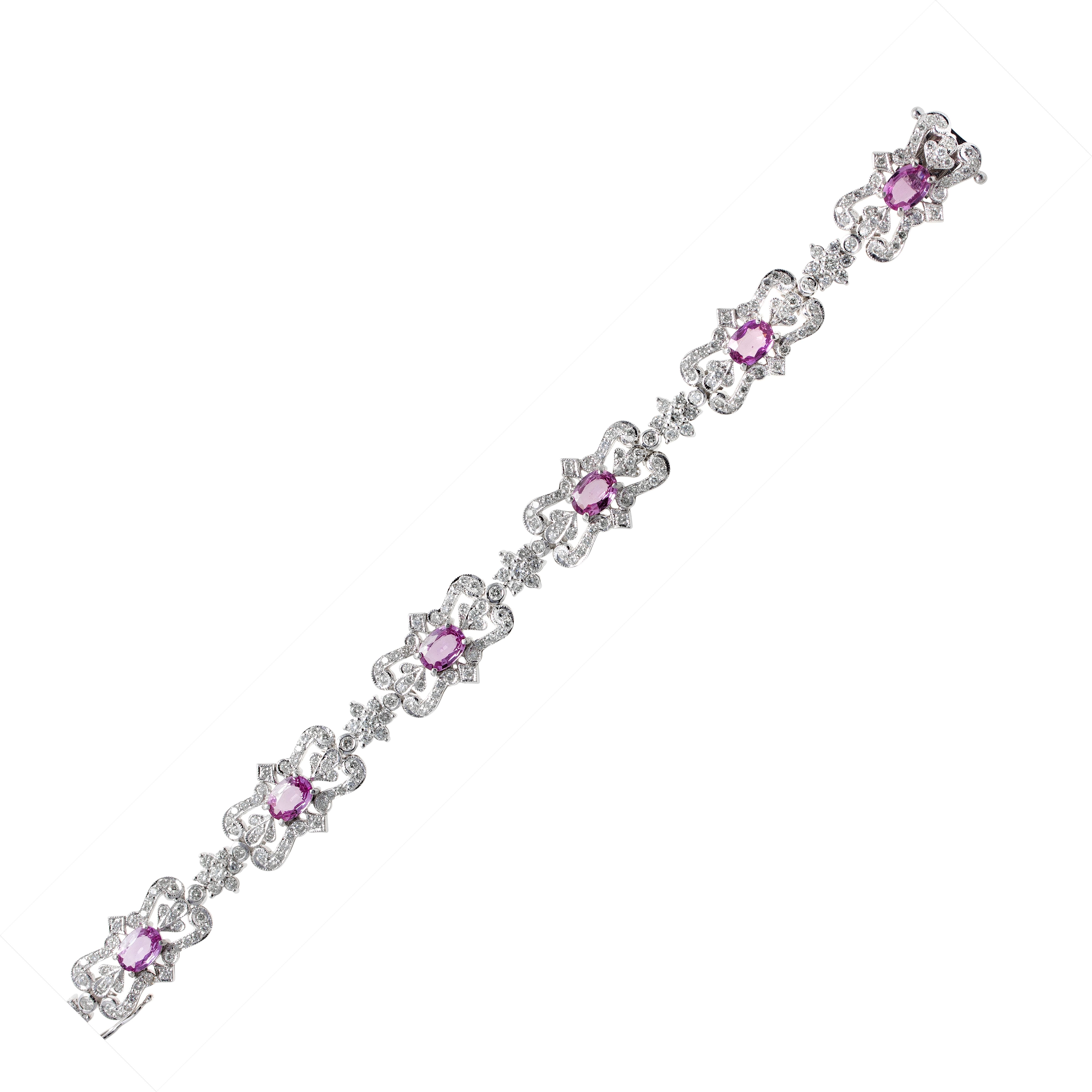 Pink Sapphire Diamond Bracelet