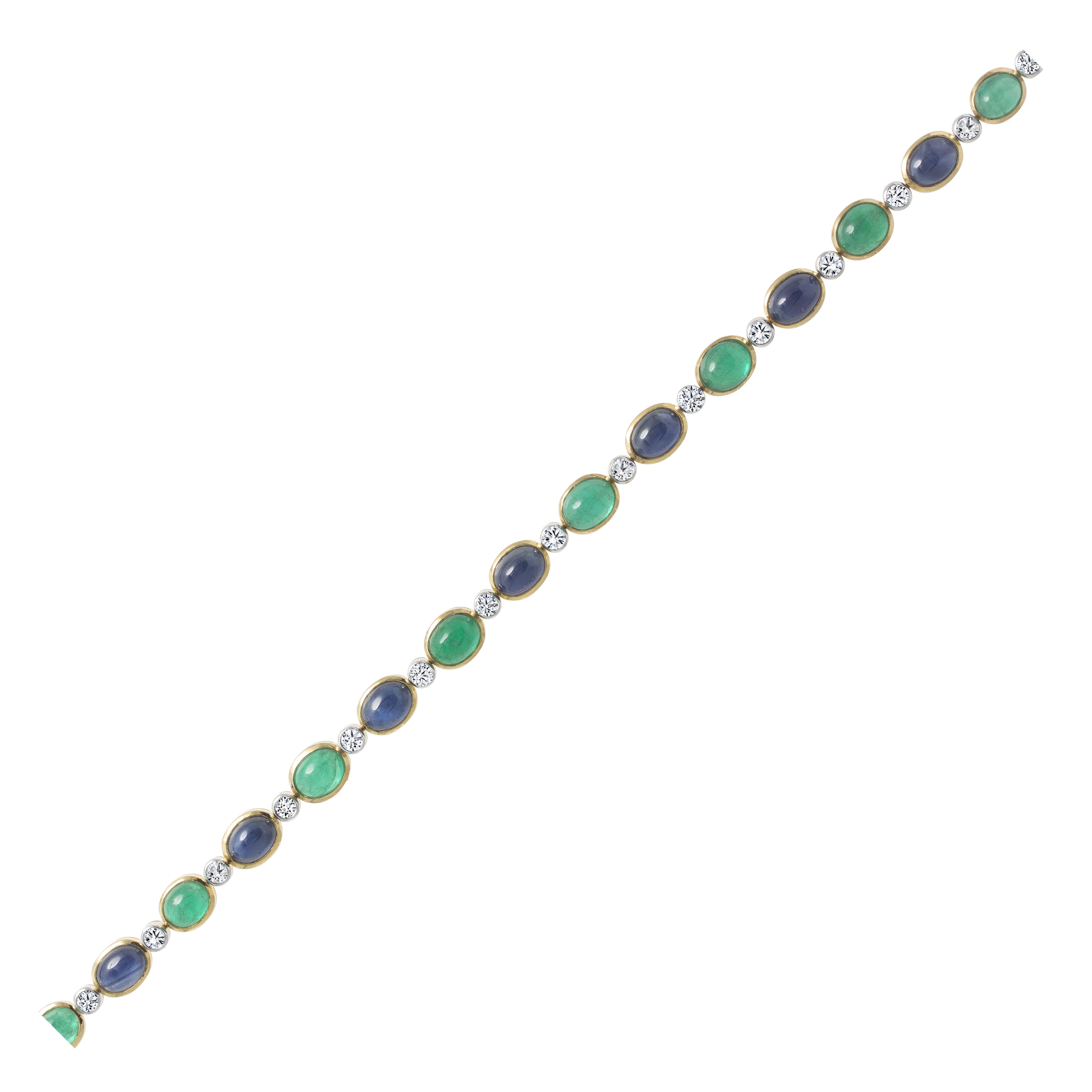 Sapphire Emerald Diamond Bracelet