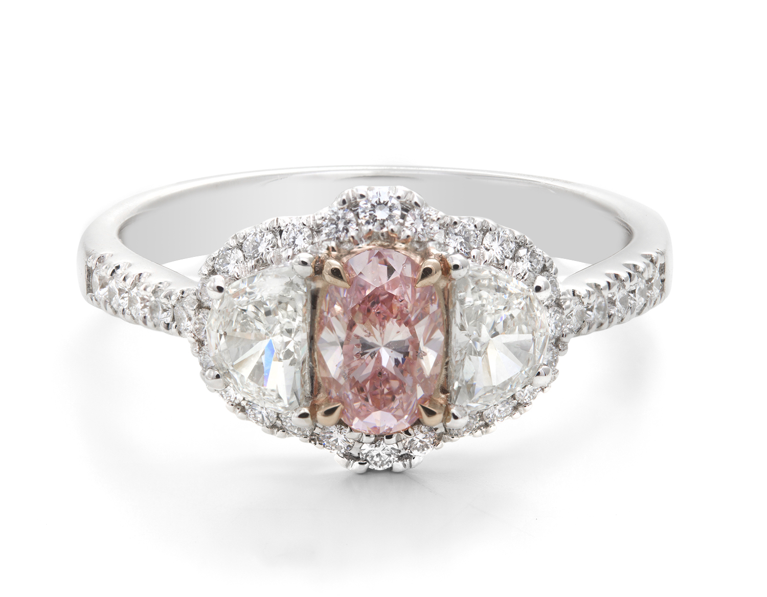 White & Pink Diamond Ring